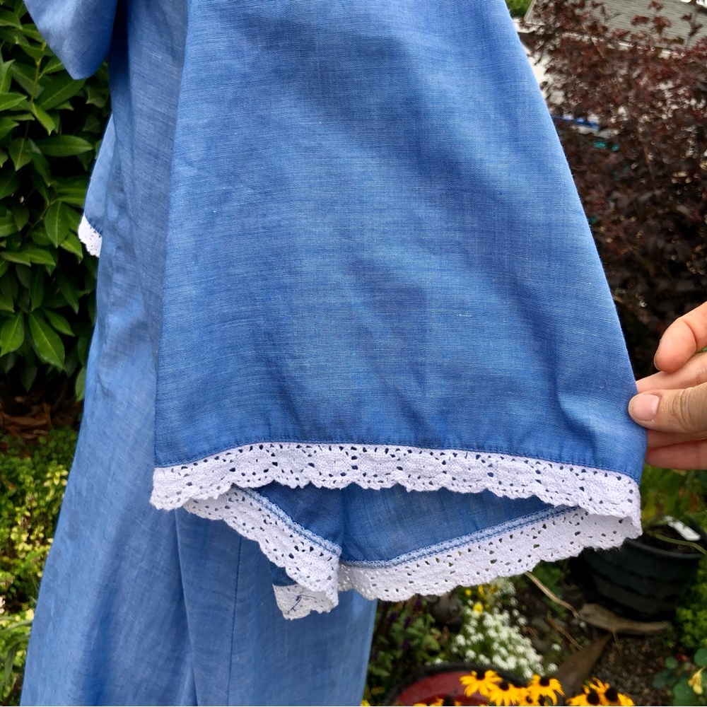 1970s vintage hooded lace front caftan - Picture 5 of 8